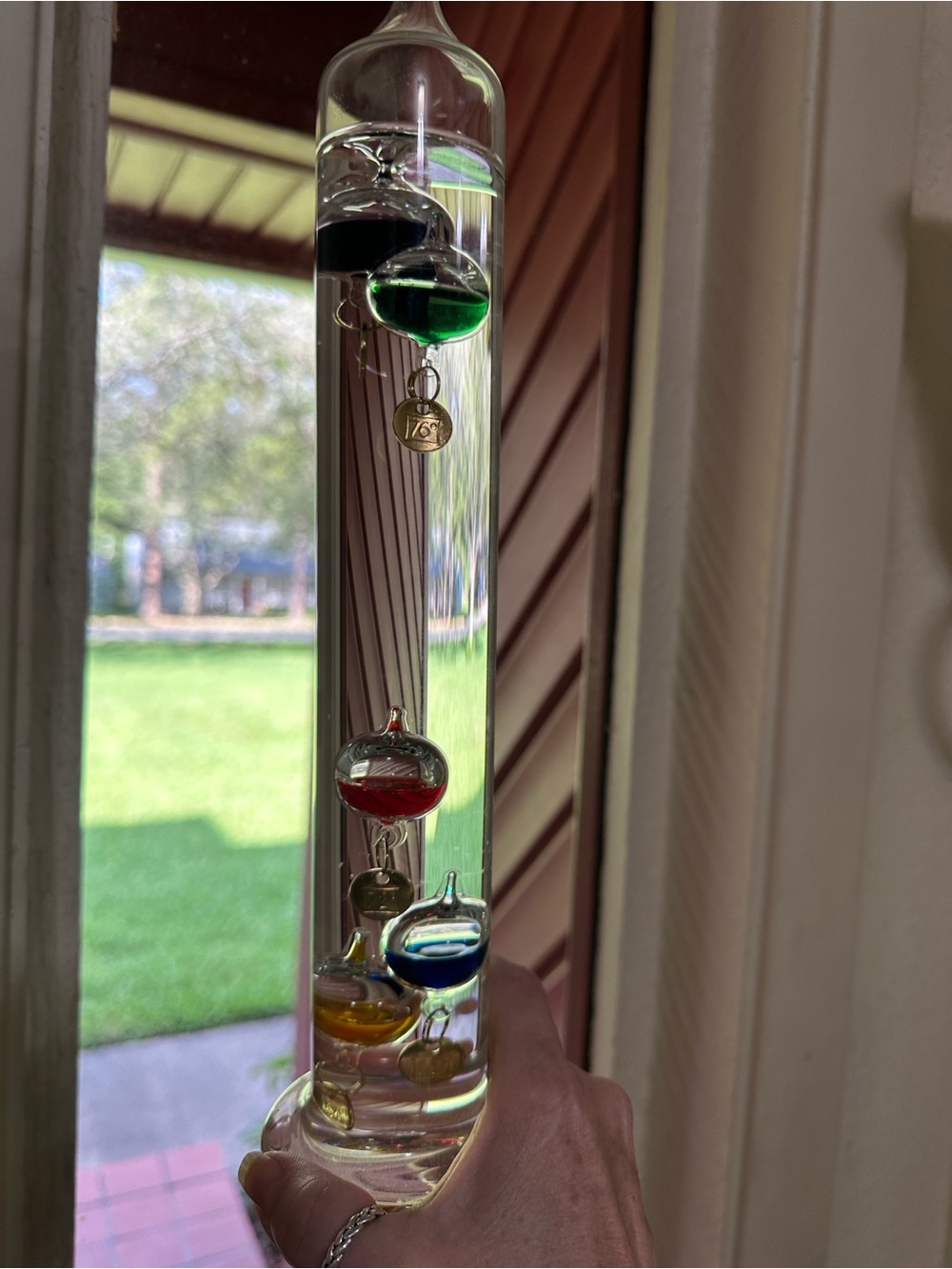 Glass Galileo Thermometer with Multicolor Floating Bulbs - Picture 4 of 9